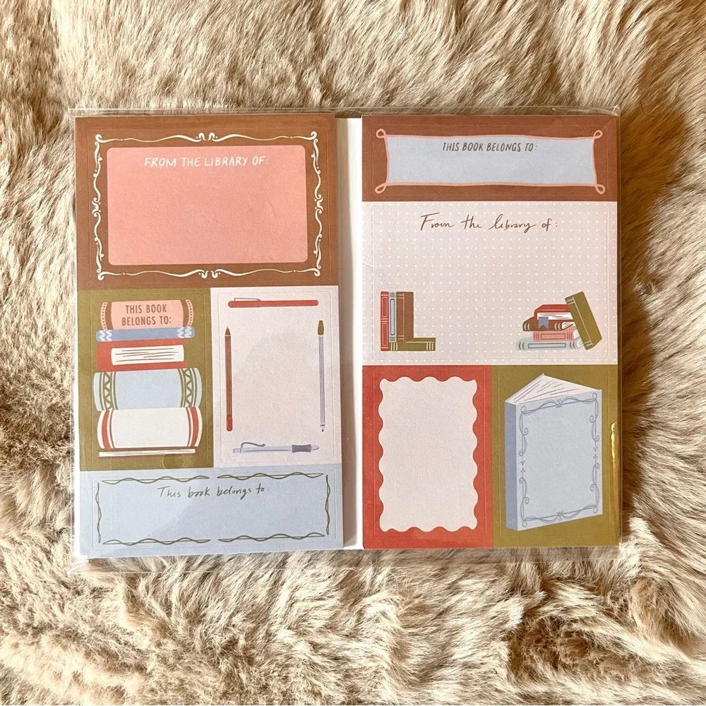 (labels) 🏷️🎉🆕 customizable library theme book lovers sticky note book set